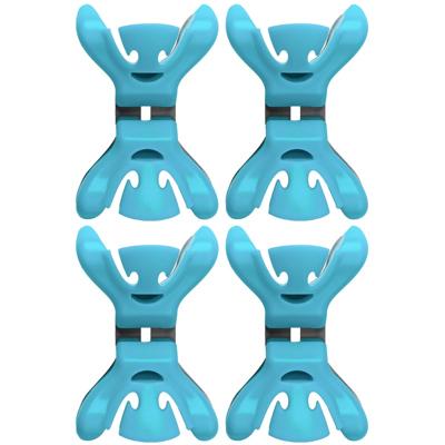 4x stuks Slingers/decoratie ophangen klemmen - slingerklemmen - blauw