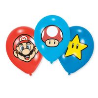 Super mario Super Mario Latex Ballonnen, 6st. - thumbnail