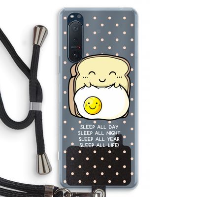 Sleep All Day: Sony Xperia 5 II Transparant Hoesje met koord