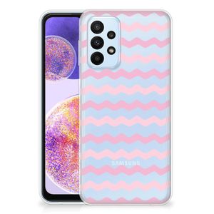 Samsung Galaxy A23 TPU bumper Waves Roze