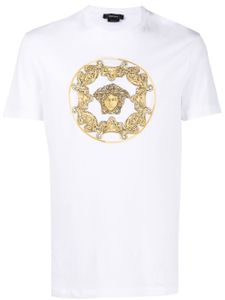 Versace t-shirt en coton biologique à imprimé Medusa - Blanc