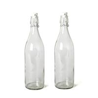 Gerimport Beugelfles - 18x stuks - weckfles met beugeldop - 1 liter - glas