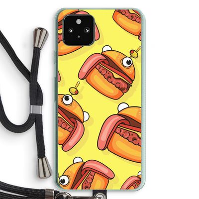 Hamburger: Pixel 5a 5G Transparant Hoesje met koord