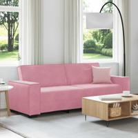 Driezitsbank 220x78x84 cm fluweel roze