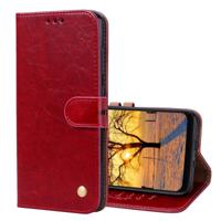 Business stijl olie Wax textuur horizontale Flip lederen case voor Xiaomi Pocophone F1 met houder & kaartsleuven & portemonnee (rood)