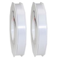 2x XL hobby/decoratie zilveren kunststof sierlinten 1,5 cm/15 mm x 91 meter