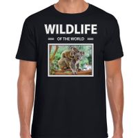 Koala t-shirt met dieren foto wildlife of the world zwart voor heren