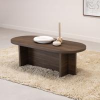 Stalux Salontafel Zara 110 x 50cm - bruin notenhout - Ovaal - thumbnail