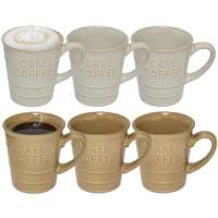 Secret de gourmet Koffiemokken - 6x stuks - 200 ml - kleuren gemixt