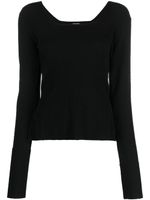 By Malene Birger pull nervuré à encolure carrée - Noir