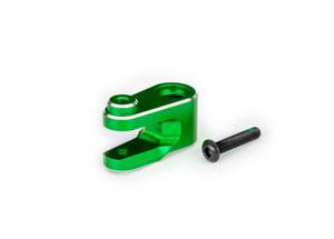 Traxxas - Servo horn, steering, 6061-T6 aluminum (green-anodized)/ 3x15mm BCS (with threadlock) (1) (TRX-10247-GRN)