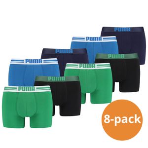 Puma Boxershorts Placed Logo 8-pack Groen/Blauw-XL