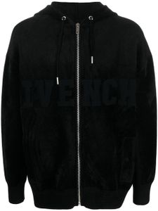 Givenchy hoodie zippé à logo imprimé - Noir