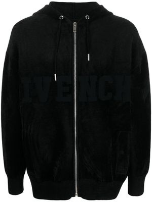 Givenchy hoodie zippé à logo imprimé - Noir