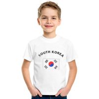 Wit kinder t-shirt Zuid Korea XL (158-164)  -