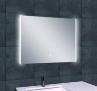 Badkamerspiegel Duo | 80x60 cm | Rechthoekig | Directe en indirecte LED verlichting | Touch button | Met verwarming