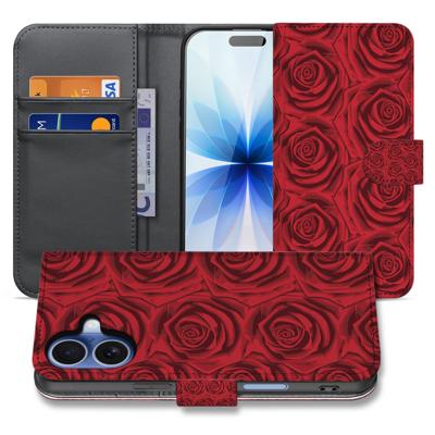 Telefoonhoesje iPhone 17 Red Roses Met Pasjeshouder