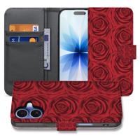 Telefoonhoesje iPhone 17 Red Roses Met Pasjeshouder