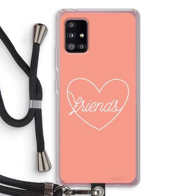 Friends heart: Samsung Galaxy A51 5G Transparant Hoesje met koord