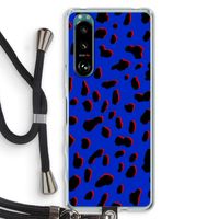 Blue Leopard: Sony Xperia 5 III Transparant Hoesje met koord