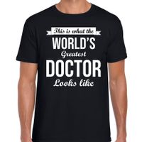 Worlds greatest doctor t-shirt zwart heren - Werelds grootste dokter cadeau 2XL  - - thumbnail