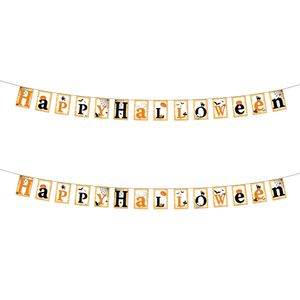 2x stuks feestdecoratie Happy Halloween slinger 3 meter