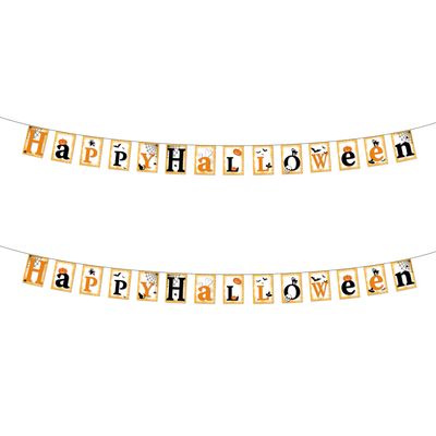 2x stuks feestdecoratie Happy Halloween slinger 3 meter