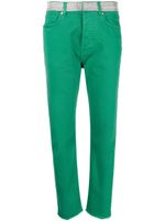 Alexandre Vauthier jean à ceinture strassée - Vert