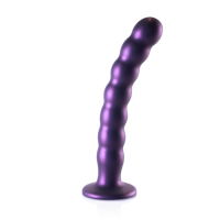 Ouch! by Shots Beaded Silicone G-Spot Dildo - 8'' / 20,5 cm - Metallic Purple