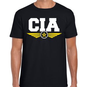 CIA agent tekst t-shirt zwart voor heren