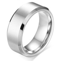 Wolfraam herenring 8mm Zilver-21mm