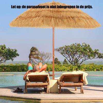 175 cm Strandparasol Buiten Terras Zon Beschutting met Kantel Zand Anker Draagbare Parasol voor Strand Tuin en Zwembad
