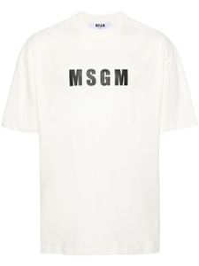 MSGM t-shirt en coton à logo imprimé - Tons neutres