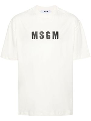 MSGM t-shirt en coton à logo imprimé - Tons neutres