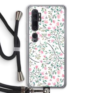 Sierlijke bloemen: Xiaomi Mi Note 10 Transparant Hoesje met koord