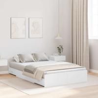 Opbergbedframe met hoofdeinde Wit 120 x 190 cm Bewerkt hout