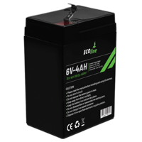 EcoLine - AGM 6V 4AH - 4000mAh VRLA Batterij - 70 x 48 x 100 - Deep Cycle Accu