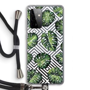 Geometrische jungle: Samsung Galaxy A72 5G Transparant Hoesje met koord