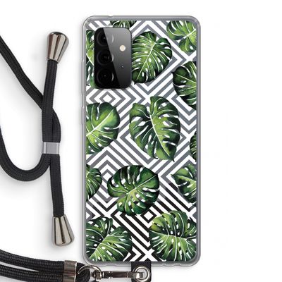 Geometrische jungle: Samsung Galaxy A72 5G Transparant Hoesje met koord
