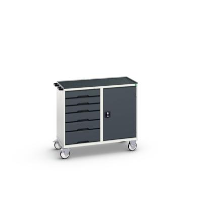 Bott Verso Mobiele Kast | 1050x550x965mm | 6 Laden | 1 Deur | Top Tray | RAL 7016 - 16927125.19