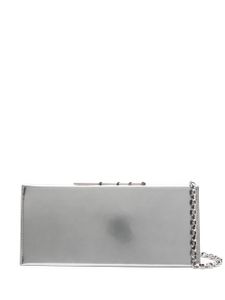 Lanvin Sequence metallic leather clutch bag - Argent