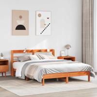 Bedframe zonder matras massief grenenhout wasbruin 140x200 cm