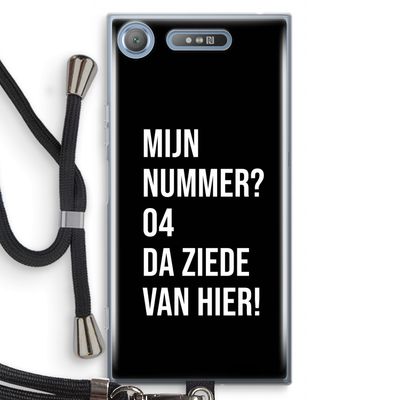 Da ziede van hier - Zwart: Sony Xperia XZ1 Transparant Hoesje met koord