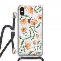 Peachy flowers: iPhone XS Max Transparant Hoesje met koord