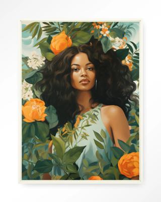 Urban Cotton Wandkleed 'Rosita' 110 x 145cm in Floating Frame - off white