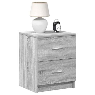 Nachtkastje met 2 lades 40x36x50 cm grijs sonoma eikenkleurig