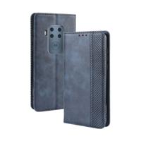 Magnetische Buckle retro Crazy Horse textuur horizontale Flip lederen case voor Motorola Moto One Pro met houder & kaartsleuven & fotolijstjes (blauw