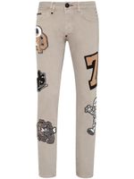 Philipp Plein patch-detail straight-leg jeans - Tons neutres