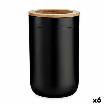 Tandenborstelhouder Bruin Zwart Bamboe Polypropyleen 7,7 x 11,5 x 7,7 cm (6 Stuks)