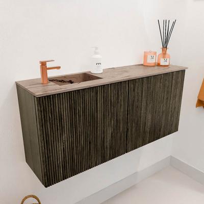 Toiletmeubel Mondiaz Joya Dlux | 90 cm | Meubelkleur Shadow | Faye wastafel Arena Wasbak Links | 1 kraangat